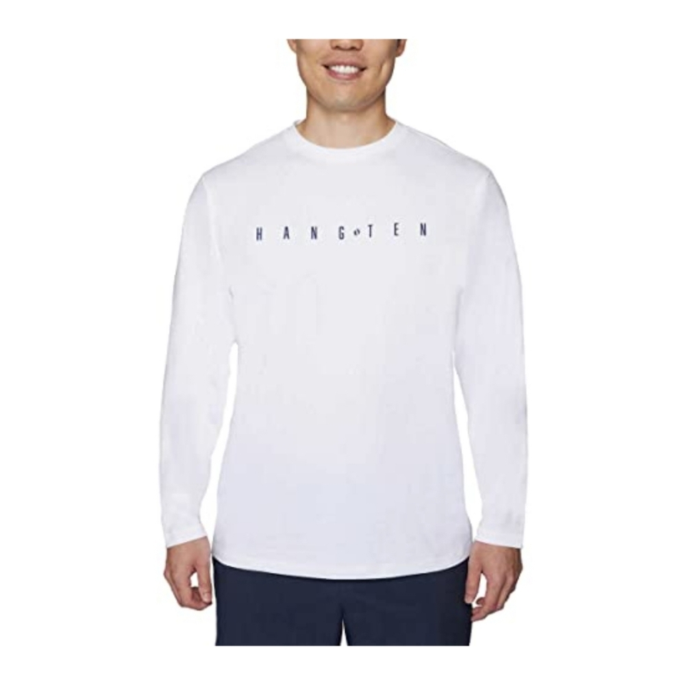 Men's Hang Ten Rashguards Switchfoot Long Sleeve Tee Shirt White Size XXL NWT